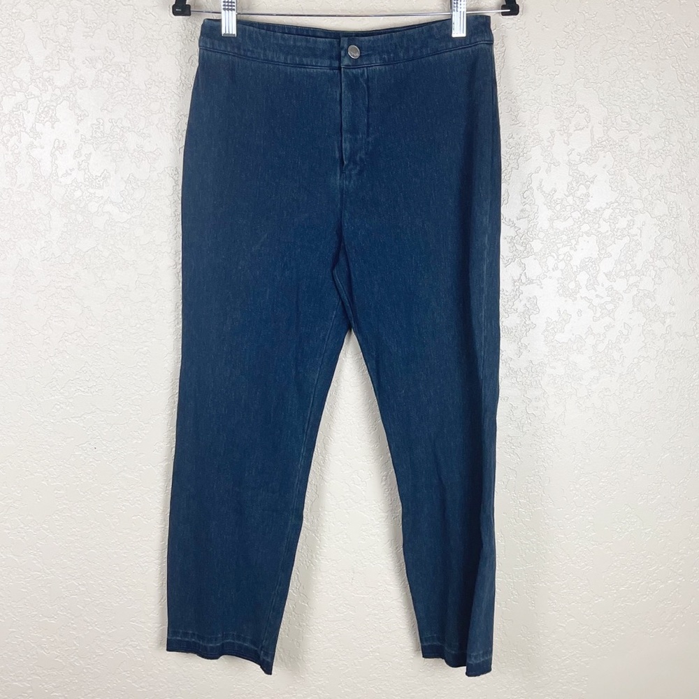Lysse dark wash straight cropped leg jeans